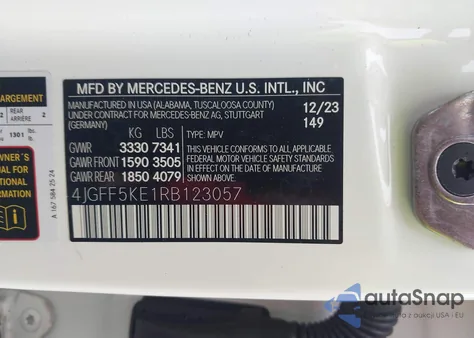 2024 Mercedes-Benz Gls 450 4Matic из США, поврежденный, VIN 4JGFF5KE1RB123057